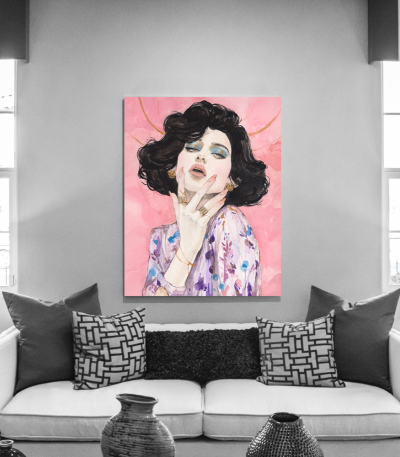 Πίνακας σε Καμβά : Vogue Famous Model Art