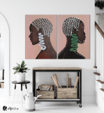 Σύνθεση με πίνακες Καμβάδες :African Woman Jewls - 2 Τεμάχια 70x50