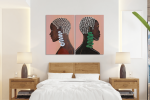 Σύνθεση με πίνακες Καμβάδες :African Woman Jewls - 2 Τεμάχια 70x50