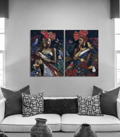 Σύνθεση με πίνακες Καμβάδες :African Tropical Portraits - 2 Τεμάχια 70x50