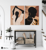 Σύνθεση με πίνακες Καμβάδες :African Nude Tone Figures - 2 Τεμάχια 70x50