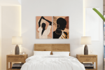 Σύνθεση με πίνακες Καμβάδες :African Nude Tone Figures - 2 Τεμάχια 70x50