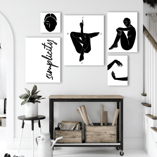 Σύνθεση Με Πίνακες Καμβάδες 95x75- 5 Τεμάχια - Simplicity