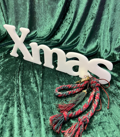 ΧΡΙΣΤΟΥΓΕΝΝΙΑΤΙΚΟ ΔΙΑΚΟΣΜΗΤΙΚΟ XMAS ΑΠΟ PLEXIGLASS ΛΕΥΚΟ ΜΕ ΣΤΟΛΙΣΜΟ 50x16 - 1cm