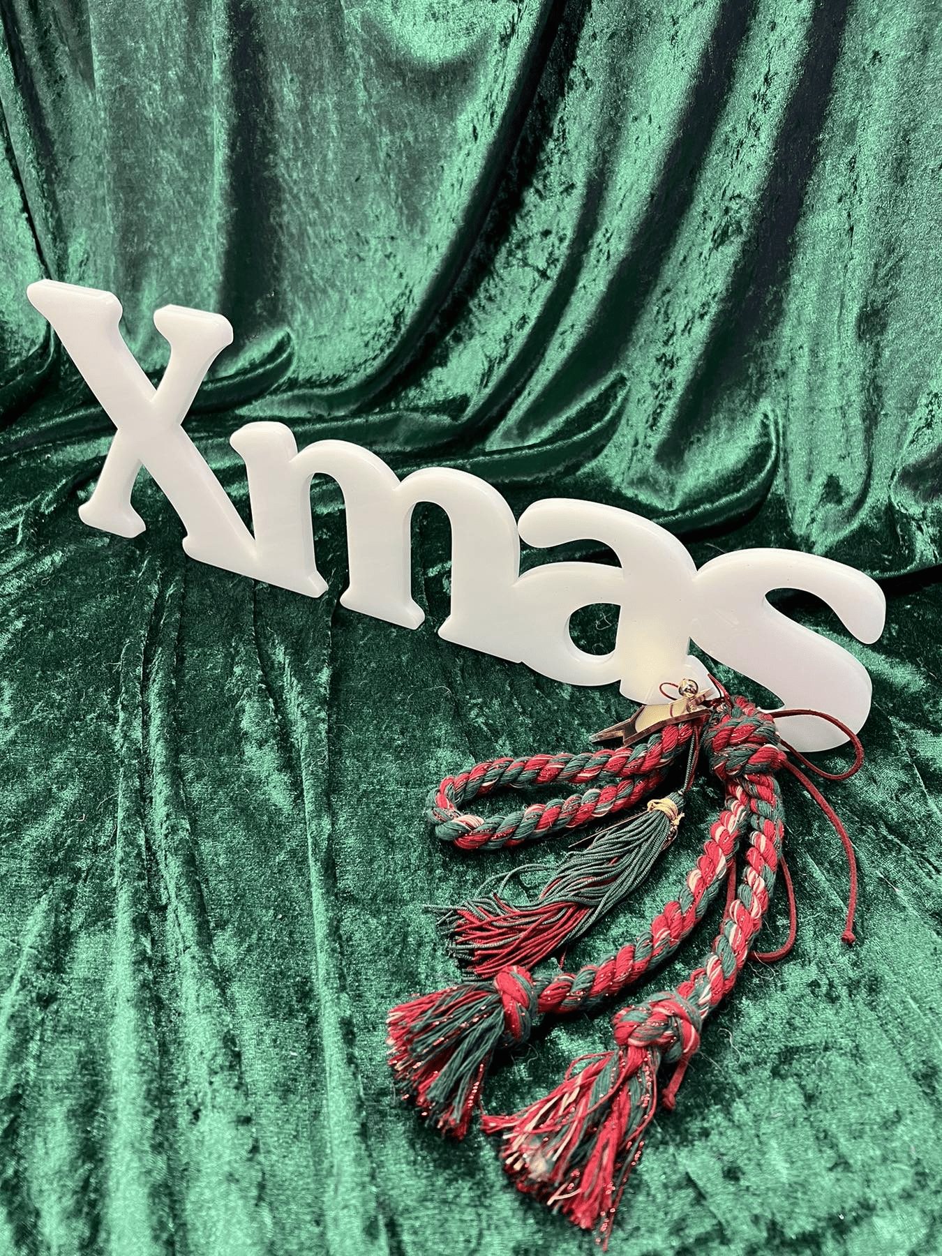 ΧΡΙΣΤΟΥΓΕΝΝΙΑΤΙΚΟ ΔΙΑΚΟΣΜΗΤΙΚΟ XMAS ΑΠΟ PLEXIGLASS ΛΕΥΚΟ ΜΕ ΣΤΟΛΙΣΜΟ 50x16 - 1cm