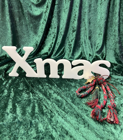 ΧΡΙΣΤΟΥΓΕΝΝΙΑΤΙΚΟ ΔΙΑΚΟΣΜΗΤΙΚΟ XMAS ΑΠΟ PLEXIGLASS ΛΕΥΚΟ ΜΕ ΣΤΟΛΙΣΜΟ 50x16 - 1cm
