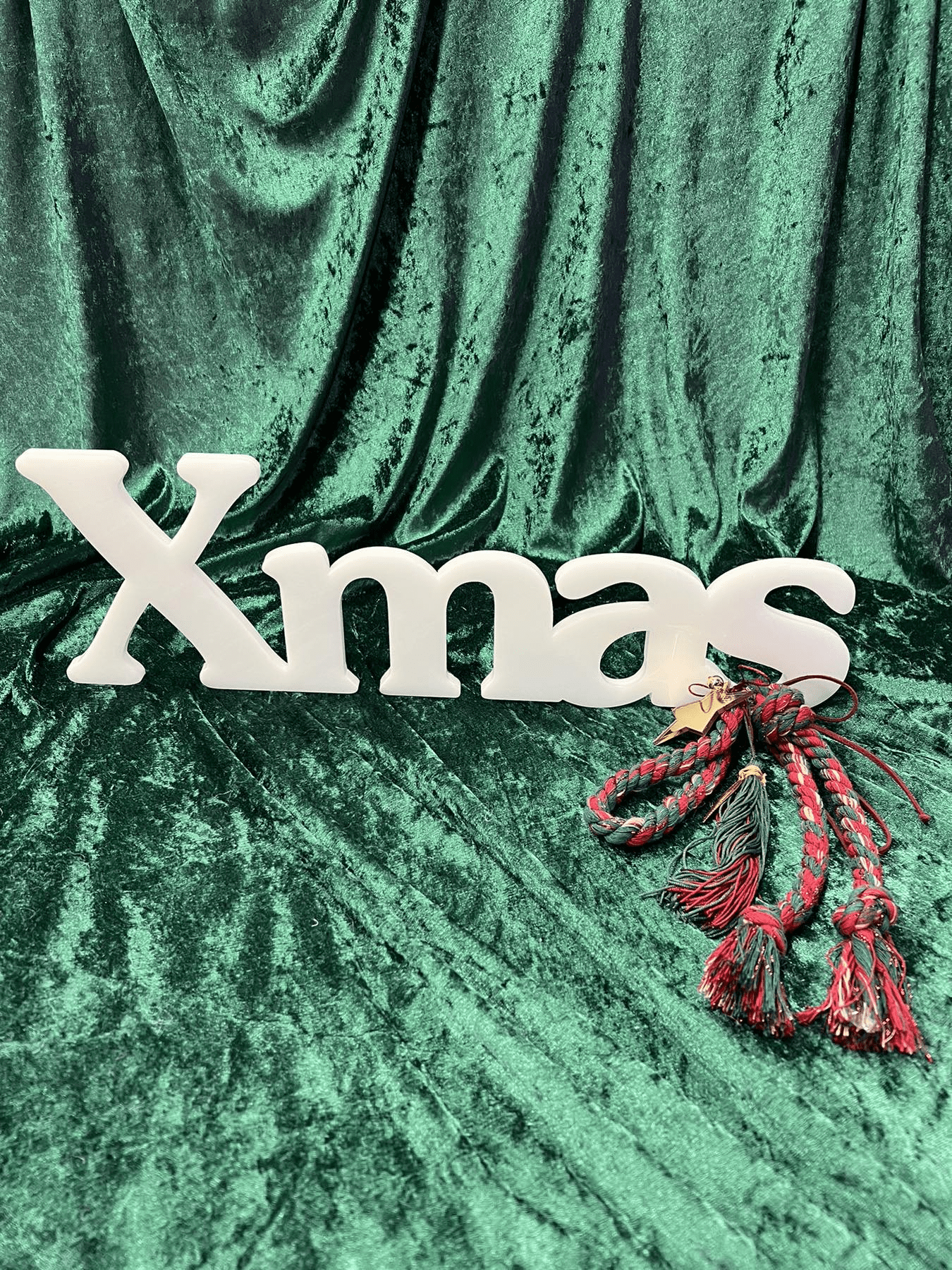 ΧΡΙΣΤΟΥΓΕΝΝΙΑΤΙΚΟ ΔΙΑΚΟΣΜΗΤΙΚΟ XMAS ΑΠΟ PLEXIGLASS ΛΕΥΚΟ ΜΕ ΣΤΟΛΙΣΜΟ 50x16 - 1cm