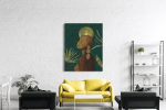 Πίνακας σε Καμβά : Abstract African Green and Yellow Tones