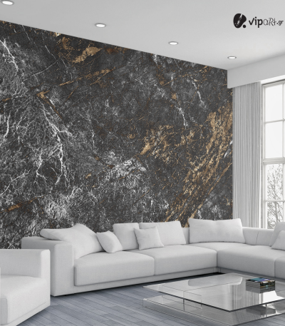 Αυτοκόλλητη Ταπετσαρία Τοίχου 3d : Texture with Gold and white