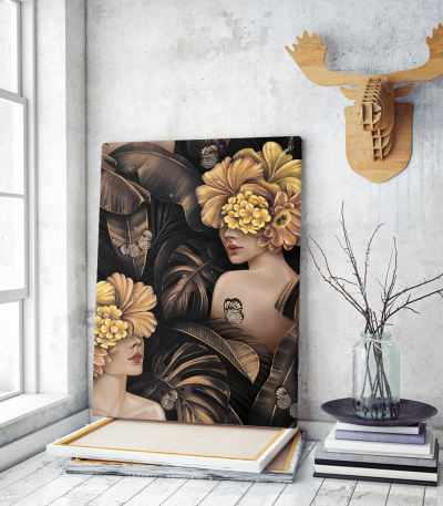 Πίνακας σε Καμβά : Floral Lady