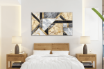 Πίνακας σε Καμβά : Marble with Gold and Black