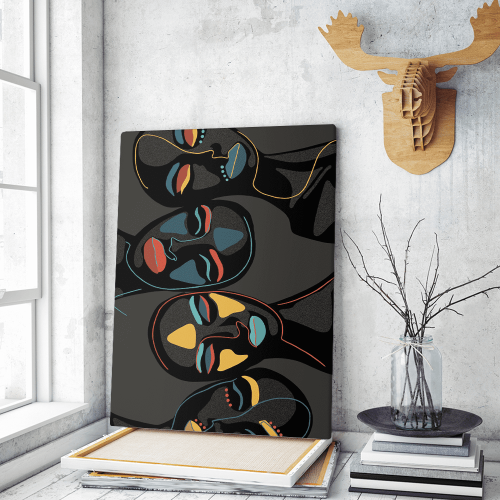 Πίνακας σε Καμβά : colorful abstract faces