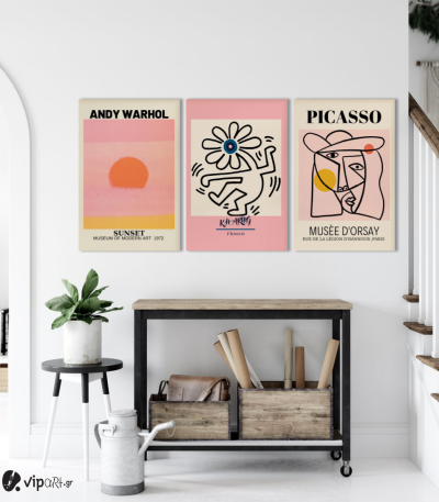 Σύνθεση Με Πίνακες Καμβάδες 60x40 - 3 Τεμάχια - Famous Art