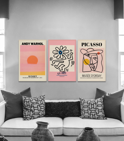 Σύνθεση Με Πίνακες Καμβάδες 60x40 - 3 Τεμάχια - Famous Art
