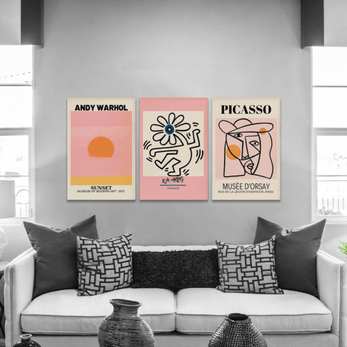 Σύνθεση Με Πίνακες Καμβάδες 60x40 - 3 Τεμάχια - Famous Art