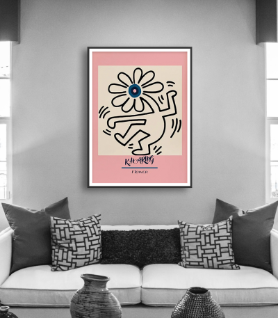 Εκτύπωση σε Αφίσα Χαρτί Keith Haring Flower