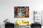 Πίνακας σε Καμβά : Abstract Colorful Cat Art