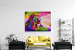 Πίνακας σε Καμβά : Abstract Colorful Lion Art