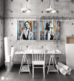 Σύνθεση Με Πίνακες Καμβάδες 60x60 - 2 Τεμάχια - Grafitti