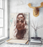 Πίνακας σε Καμβά :Water Color Art Lady Portrait