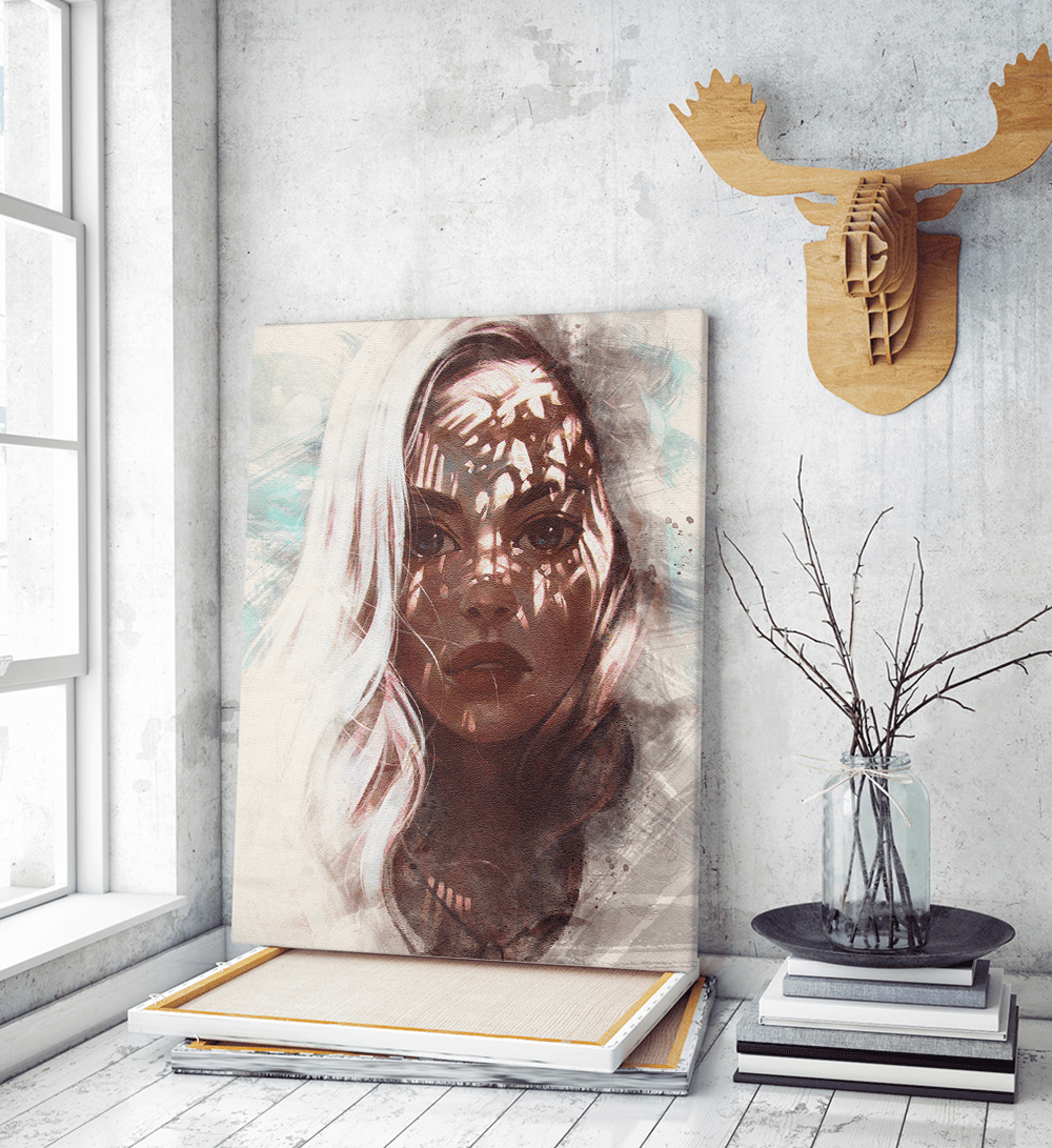 Πίνακας σε Καμβά :Water Color Art Lady Portrait Πίνακας σε Καμβά :Water Color Art Lady Portrait
