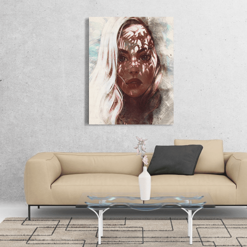 Πίνακας σε Καμβά :Water Color Art Lady Portrait