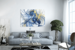 Πίνακας σε Καμβά :Abstract Paint Art Blue and Yellow