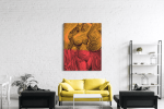 Πίνακας σε Καμβά : Orange n Red Abstract art