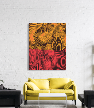 Πίνακας σε Καμβά : Orange n Red Abstract art