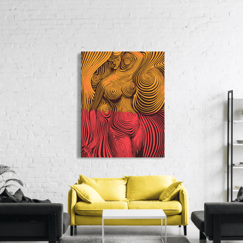 Πίνακας σε Καμβά : Orange n Red Abstract art