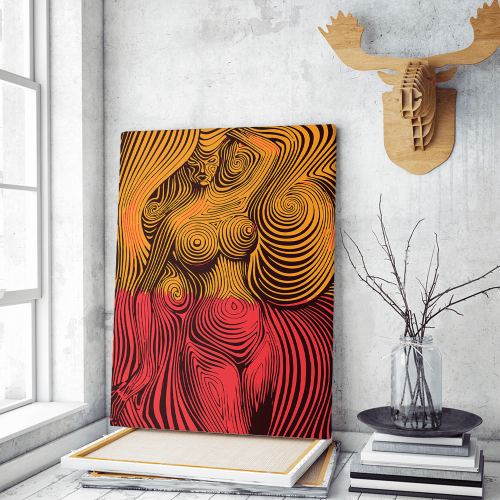 Πίνακας σε Καμβά : Orange n Red Abstract art