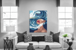 Πίνακας σε Καμβά : Woman Painting Sea
