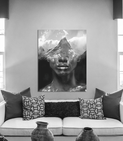 Πίνακας σε Καμβά : Black n White Double Exposure Canvas