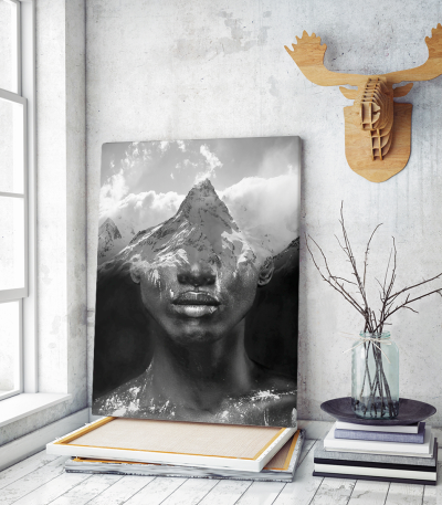 Πίνακας σε Καμβά : Black n White Double Exposure Canvas