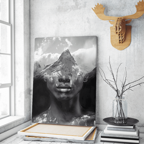 Πίνακας σε Καμβά : Black n White Double Exposure Canvas