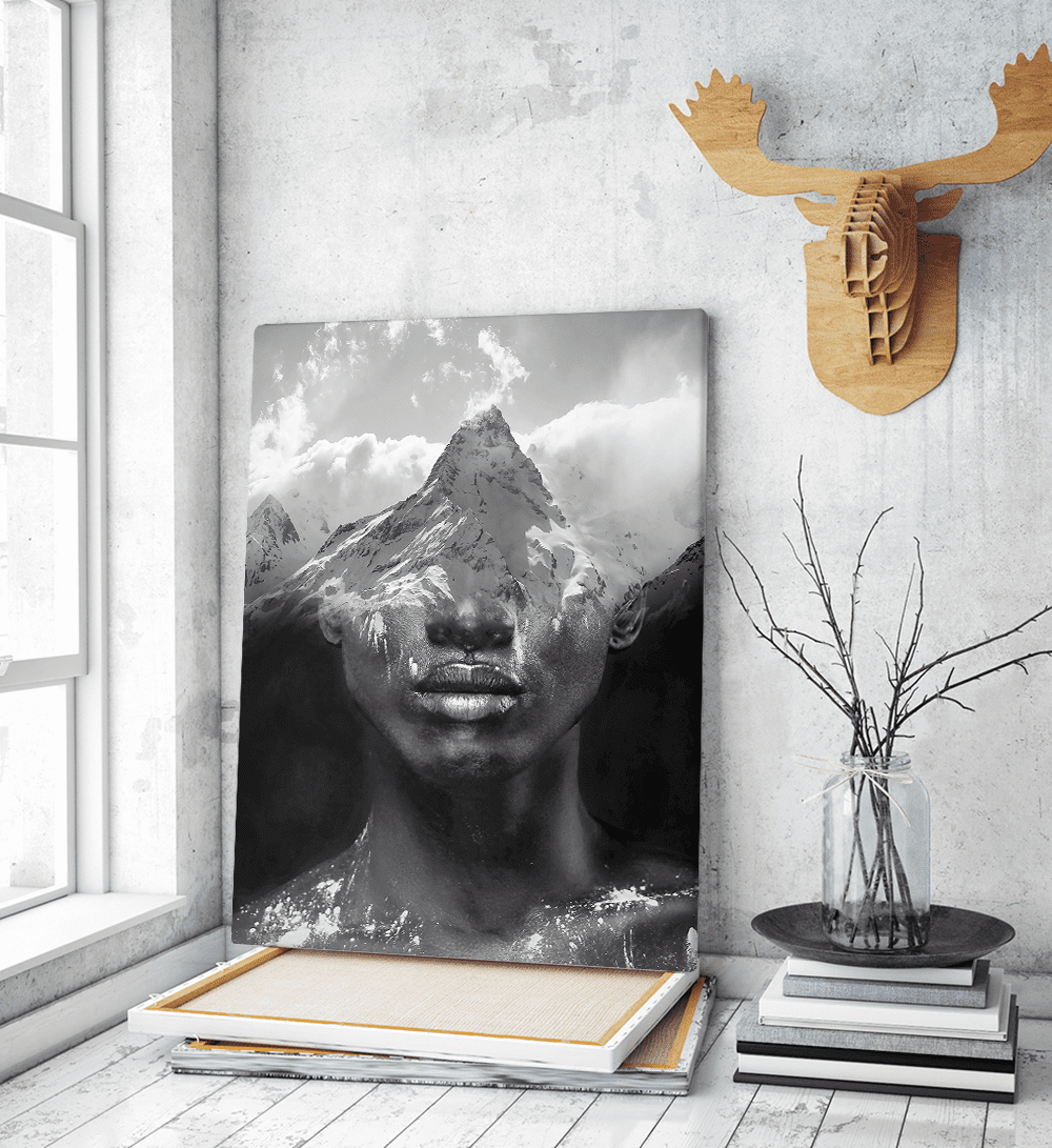 Πίνακας σε Καμβά : Black n White Double Exposure Canvas