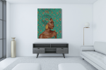 Πίνακας σε Καμβά : Cyan Portrait African Woman