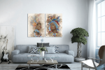 Σύνθεση με πίνακες Καμβάδες : Watercolor African Portrait 2- 2 Τεμάχια 70x50