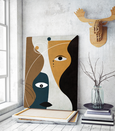 Πίνακας σε Καμβά Abstract Face Art D