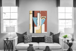 Πίνακας σε Καμβά Abstract Face Art E