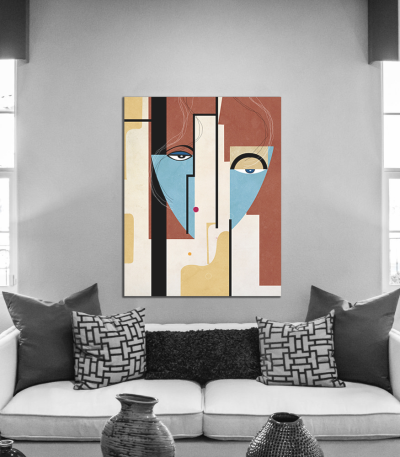 Πίνακας σε Καμβά Abstract Face Art E