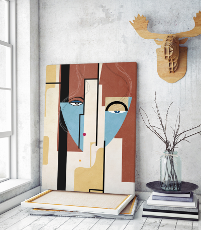 Πίνακας σε Καμβά Abstract Face Art E