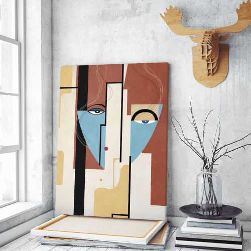 Πίνακας σε Καμβά Abstract Face Art E