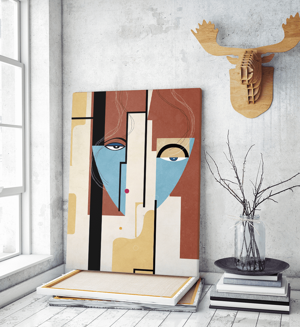 Πίνακας σε Καμβά Abstract Face Art E