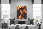 Πίνακας σε Καμβά Beautiful Painting Face with Flowers