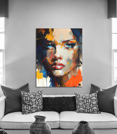 Πίνακας σε Καμβά Beautiful Colourful Face Painting