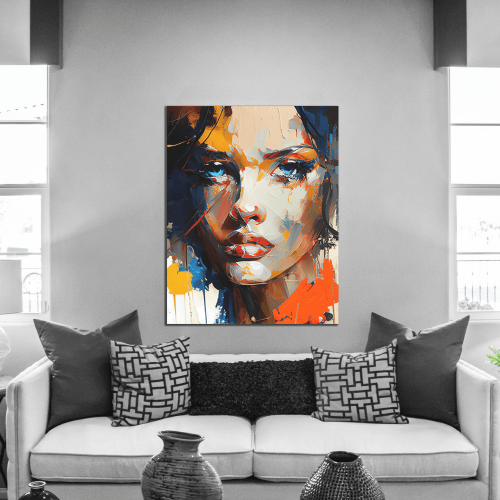 Πίνακας σε Καμβά Beautiful Colourful Face Painting