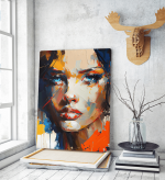 Πίνακας σε Καμβά Beautiful Colourful Face Painting