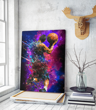 Πίνακας σε Καμβά Basketball Player Color Splash