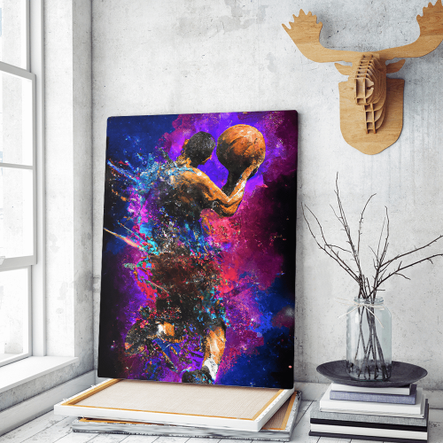 Πίνακας σε Καμβά Basketball Player Color Splash